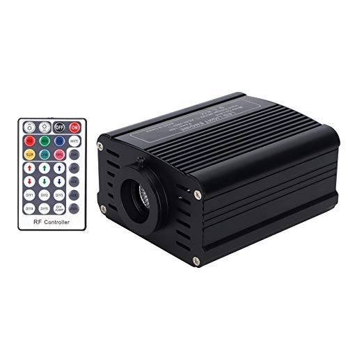 Kit per Soffitto a Stella con Luce in Fibra Ottica RGBW da 16 W,Kit Luce per Cielo Stellato a Fibra Ottica a LED, Sorgente Luminosa con Sensore Sonoro con Telecomando Musicale RF a 28 Tasti(EU)
