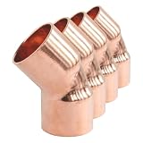 SOMATHERM FOR YOU - Kupfer Lötfitting - Winkel 45° Doppelkupplung Ø28 - NF-konform (Packung mit 4)