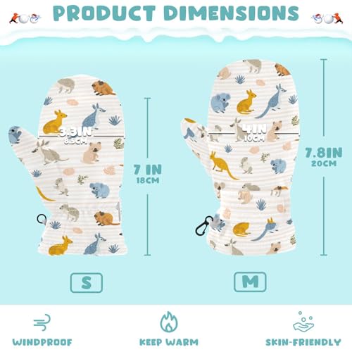 Image of Plaaee Early 1990s Pattern Kids Glove Warm Mitten Winter Favor for Toddler Boys and Girls Children Cold Weather Gloves
