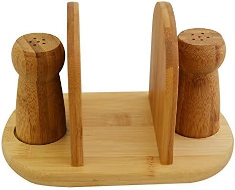 Bamboo Napkin Holder With Salt and Pepper Shakers