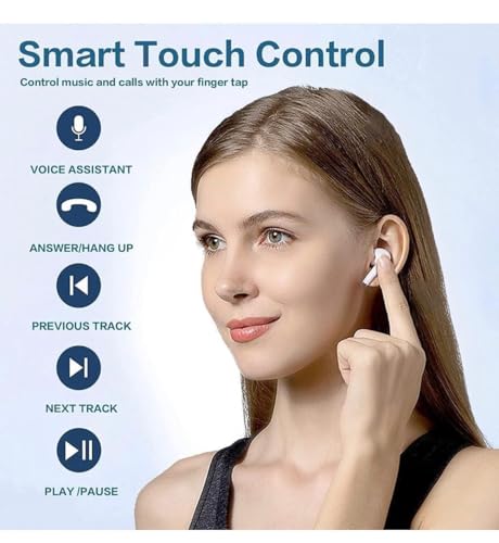 Image of Air Buds pro 2nd Generation Bluetooth 5.4 Earbuds with Deep Bass, Noise Cancelling Headphones for Android, Samsung, and iPhone