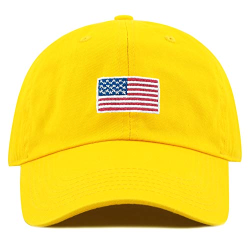 Image of USA Flag & Embroidery Premium 100% Cotton Low Profile Adjustable Baseball Dad Cap