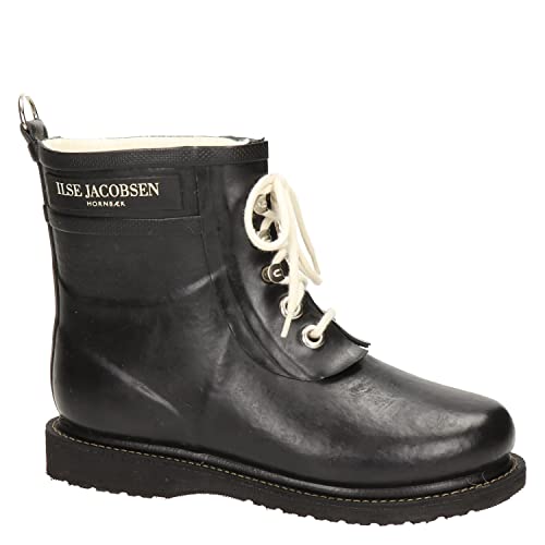 Ilse Jacobsen Women's Ankle Rain Boot (Black, 6) #TOP1