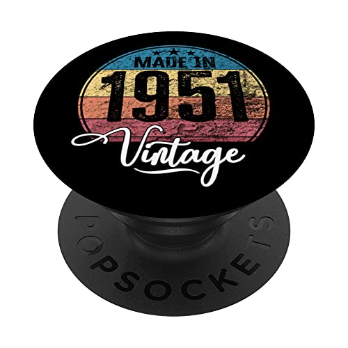 Cumpleaños Vintage Año de nacimiento 1951 Cumpleaños bday PopSockets PopGrip Intercambiable