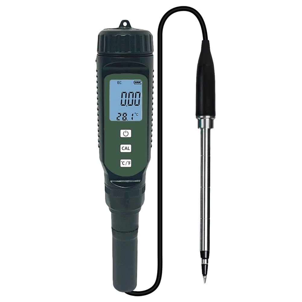 Tester del Suolo Valore EC Termometro Sonda Esterna Strumento di Test per Piante da Giardino Fiori