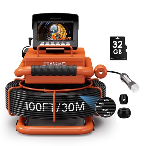 Sewer Camera 100ft/30m with 4.3in Screen & 32GB Card