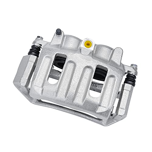 Image of Detroit Axle - Front Driver Side Disc Brake Caliper + Ceramic Brake Pads w /Hardware Replacement for 1997-2003 Ford F-150