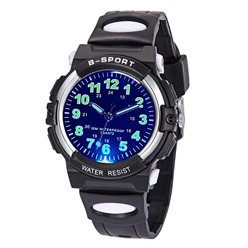 Dtkid New Colorful Light Children's Watch Boys Girls,Kid Waterproof Analog Watch Soft Rubber Band Easy To Read Dial Time Lessons Wristwatch Children 5-18 Years Old #TOP6