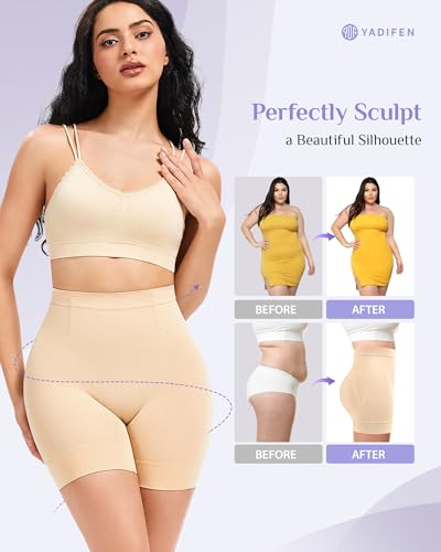 YADIFEN Shapewear for Women Tummy Control, Mid Waist Body Shaper Shorts Butt Lifting Seamless Shapewear Under Dresses