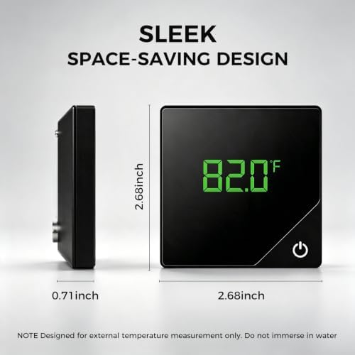Fish Tank Thermometer, Digital Aquarium Thermometer, Wireless Probe Stick-on Design, Dual-Readout in Fahrenheit and Celsius, Up to 2-Year Battery Life, Suitable for Saltwater and Freshwater — 사진 3