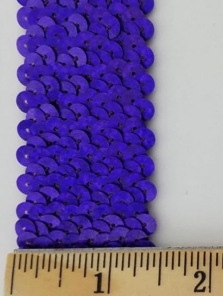 1 Pcs 1.5" Spot Purple Stretch Sequins Trim 8 Continuous Yards -Rk5