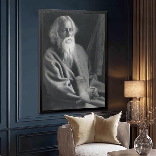 Toile Rabindranath Tagore cadre suspendu décoration murale salon - 3
