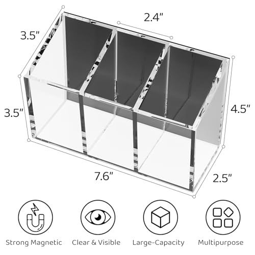 Drink Packet Organizer, Magnetic Water Packet Organizer for Fridge, Premium Acrylic Drink Mix Holder Container with 3 Compartments for Kitchen Organizers and Storage by First-zgel - Used condition - Image 7