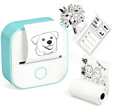 Memoqueen Mini Sticker Printer, T02 Thermal Print Pods Mini Printer ...