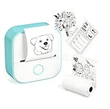Memoqueen Mini Sticker Printer, T02 Thermal Print Pods Mini Printer Sticker Maker Machine, Gift for Valentine, Birthday, Impresora Portátil, Diaries, Memos, Photo, Compatible with iOS & Android