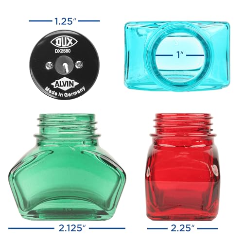 ALVIN DUX Glass Inkwell Sharpener/Single Blue