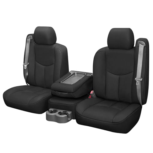 Kistrba Seat Covers Compatible with 1999-2006 Chevy/GMC 1500 Heavy Duty Knitted Fabric Complete Set Front Truck Full Set Seat Cover