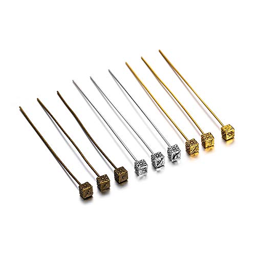 Agcfabs 20Pcs 50Mm Gold Flower Head Pins For Jewelry Making Diy Beads Ball Pins Needles Findings Women Jewelry Accessories Headpin (6Ancient Silver) #TOP3