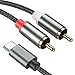 Produktbild Froggen Typ C auf 2X RCA Audio Kabel, Typ-C-Stecker auf 2 Cinch-Stecker, USB-C-Stecker auf 2 Cinch-Stecker Stereo Audio Konverter Y-Splitter-Kabel kompatibel für Huawei, Laptop, Verstärker usw.