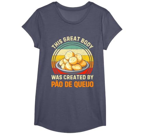 Pao De Queijo Making Brazilian Food Frozen Pao De Queijo T-Shirt, Girls, Heather Blue, Medium