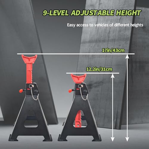 NUCHOICE 3 Ton Jack Stands with Double Locking Pins 6,600 lbs Capacity by NUCHOICE - Image 5