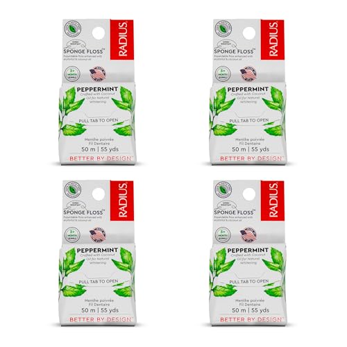 Fil dentaire à la menthe RADIUS lot de 4 pour la protection des dents