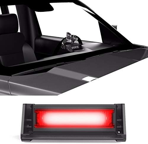 SpeedTech Lights Striker TIR 1 Head High Intensity LED Strobe Deck/Dash Windshield Mount Light Bar for Emergency Vehicles / Hazard Flashing Warning Lights with Cigarette Lighter Plug - Red