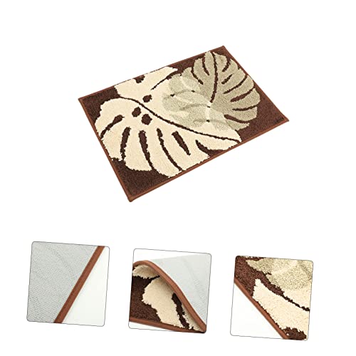 Tapis de sol absorbant polyester antidérapant marron UKCOCO salle de bain