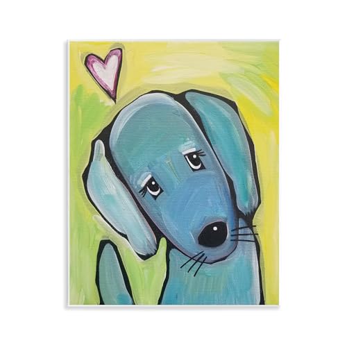 Blue Puppy Portrait, 11 x 14 Inch Mounted Print on Wall Plaque