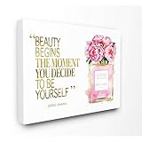 Stupell Industries Fashioner Perfume Gold Pink Watercolor Inspirational Word, Design by Artist...
