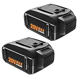 2PACK 20V 4000mAh WA3520 Replacement Lithium-ion Battery for Worx WG151s, WG155s, WG251s, WG255s,...