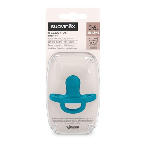 Image of Color Essence SX PRO Silicone Baby Pacifier 1Pk, Made with 100% Soft Silicone, Baby Essentials Perfect for Breastfeeding Babies, Designed in Spain, 0-6 Mths, Ocean