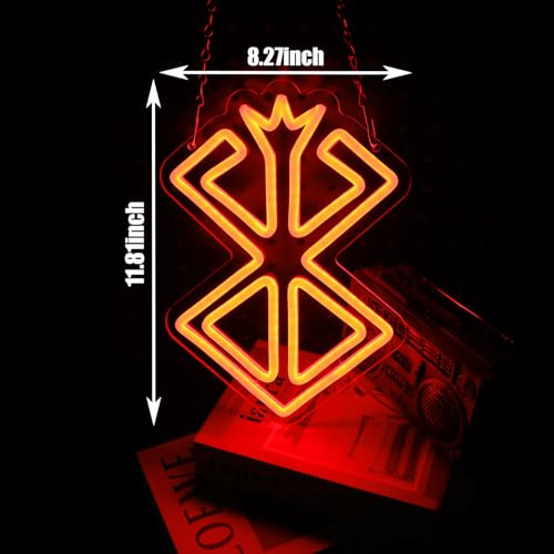 Image of CManga Berserk Neon Sign, Red Anime LED Light - Dimmable Acrylic Lamp, 8.7x11.8 Inch USB 5V Powered, Berserk Behelit Room Decor for Game Room, Manga Gift for Otaku