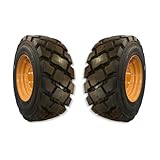 Pair of 2-Heavy Duty 12-16.5 Forerunner SKS-7 Front Backhoe Loader Tires on Wheels/Rims (8 lug) for 4WD (4X4) Case 580L, 580SL, 580 Super L, 580M, 580SM, 580 Super M -14PLY-12X16.5