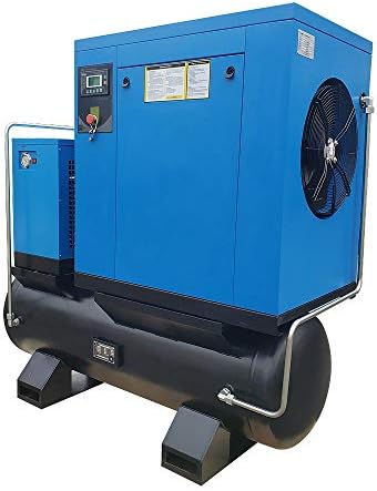 HPDAVV Total Rotary Screw Air Compressor With ASME Tank & Refrigerated Dryer - 20HP/ 15KW - 80CFM/ 150PSI - 230 V/ 3-Phase/ 60Hz - 80 Gallon All-in-One Side Industrial Air Compressed System