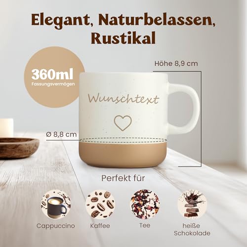 LIEBTASTISCH Kaffeebecher mit Lasergravur – Keramik Steingut Kaffeetasse, personalisierte Tasse für Kaffee, Tee – Lieblingsmensch Geschenk… – Ansicht 5
