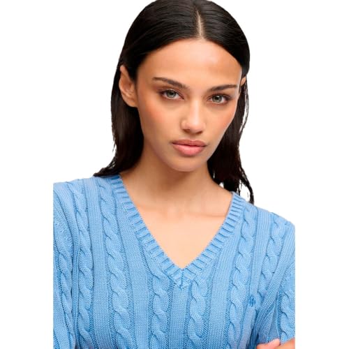 Superdry Femme Pull Cable Washed V Neck Coupe Ajustée - vue 5