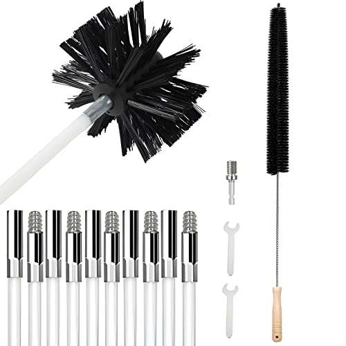 30 Feet Dryer Vent Cleaner Kit,Dryer Lint Brush,Reusable Strong Nylon Flexible Lint Brush With Drill Attachment And Wrench For Faster Cleaning Clothes Dryer Lint Vent Trap Cleaner Brush #TOP20