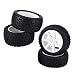 VGEBY1 4pcs RC Racing Tire, Pneu en Caoutchouc de Roue de Camion 1/10 RC pour Voiture ZD Racing Buggy(Blanc)