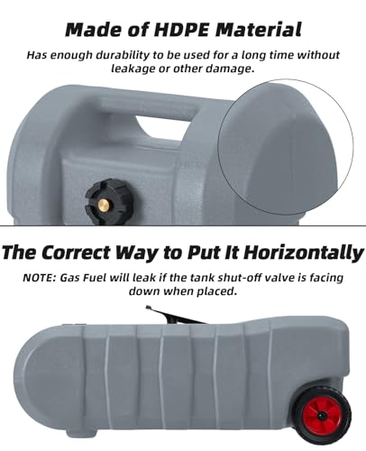 Acekool 15 Gallon Portable Gas Tank Fuel Caddy with Pump, Gasoline Diesel Fuel Tank with Manual Transfer Nozzle, Diesel Fuel Container, Gray - Thumbnail 3