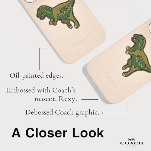 Coach Genuine Debossed Pebbled Leather Slim Wrap iPhone 16 Pro Case - Designer Phone Case - Ivory Rexy - image 6