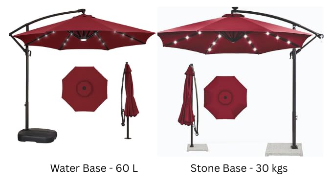 Image of Invezo Garden Umbrella LED Side Pole Round Outdoor Patio Umbrella (9ft diameter) Patio outdoor /Big Size Outdoor /Balcony Umbrella.