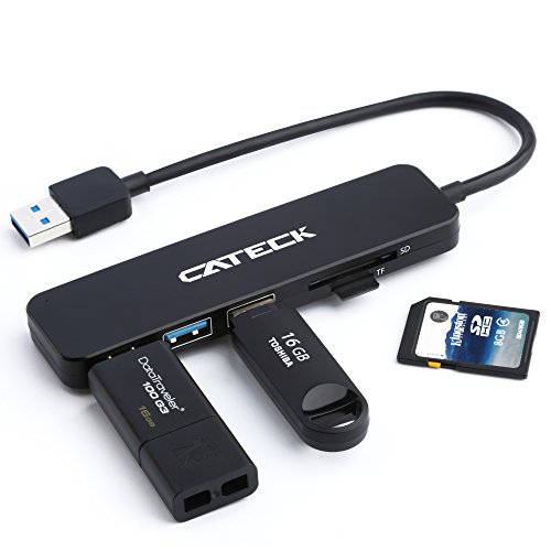 Cateck Ultra Thin USB 3.0 3-Port USB Hub with SD/TF Card Reader Combo