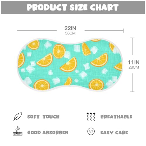 Muslin Burp Cloth for Baby 2PCS Ice Orange Slices Super Absorbent Burping Cloths, Bibs for Newborn Boys Girls4