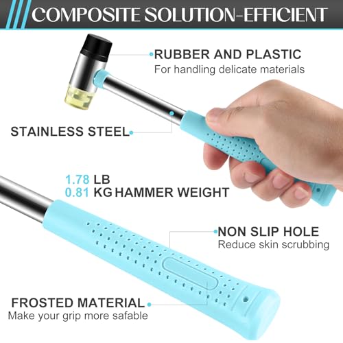 LOZAGU 8oz Hammer, 2-Piece Small Claw Hammer & Rubber Mallet Hammer Mini Hammer Set - Thumbnail 5