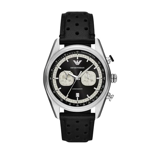 Image of Emporio Armani Men's Chronograph Watch with Stainless Steel or Leather Band; Dress Watch for Men