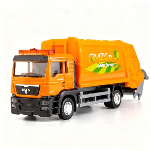 BDTCTK Man Garbage Truck Toy - Zinc Alloy Die-Cast Pull-Back