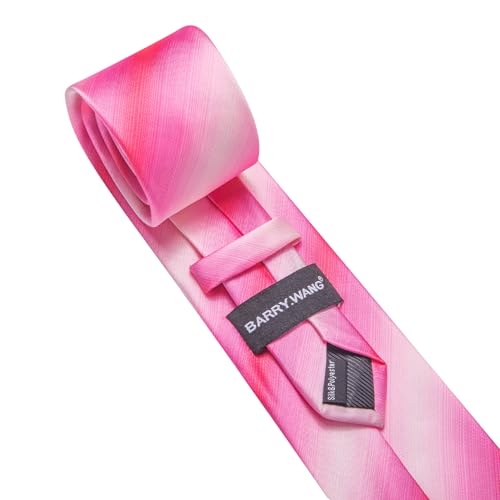 Image of Barry.Wang Plaid Ties for Men Silk Necktie Handkerchief Cuff Links Set