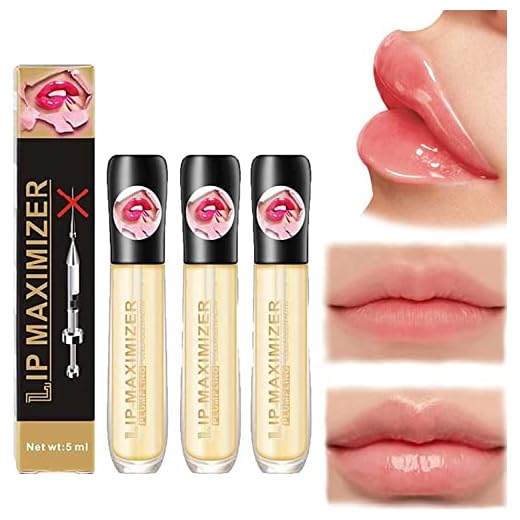 Rellenador y Maximizador de Labios Hialurónico - Relleno Instantáneo, Elimina Arrugas de Sequedad, Mejora Brillo Regordete (3 Piezas)