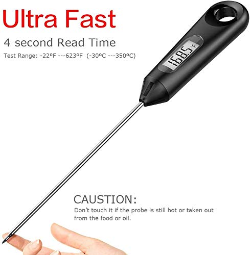2 In 1 Stainless Steel Whisk Egg Beater & Instant Thermometer Probe 12 Inch For Cooking Candy, Yogurt, Chocolate, Butter Cream, Sause, Cake #TOP2